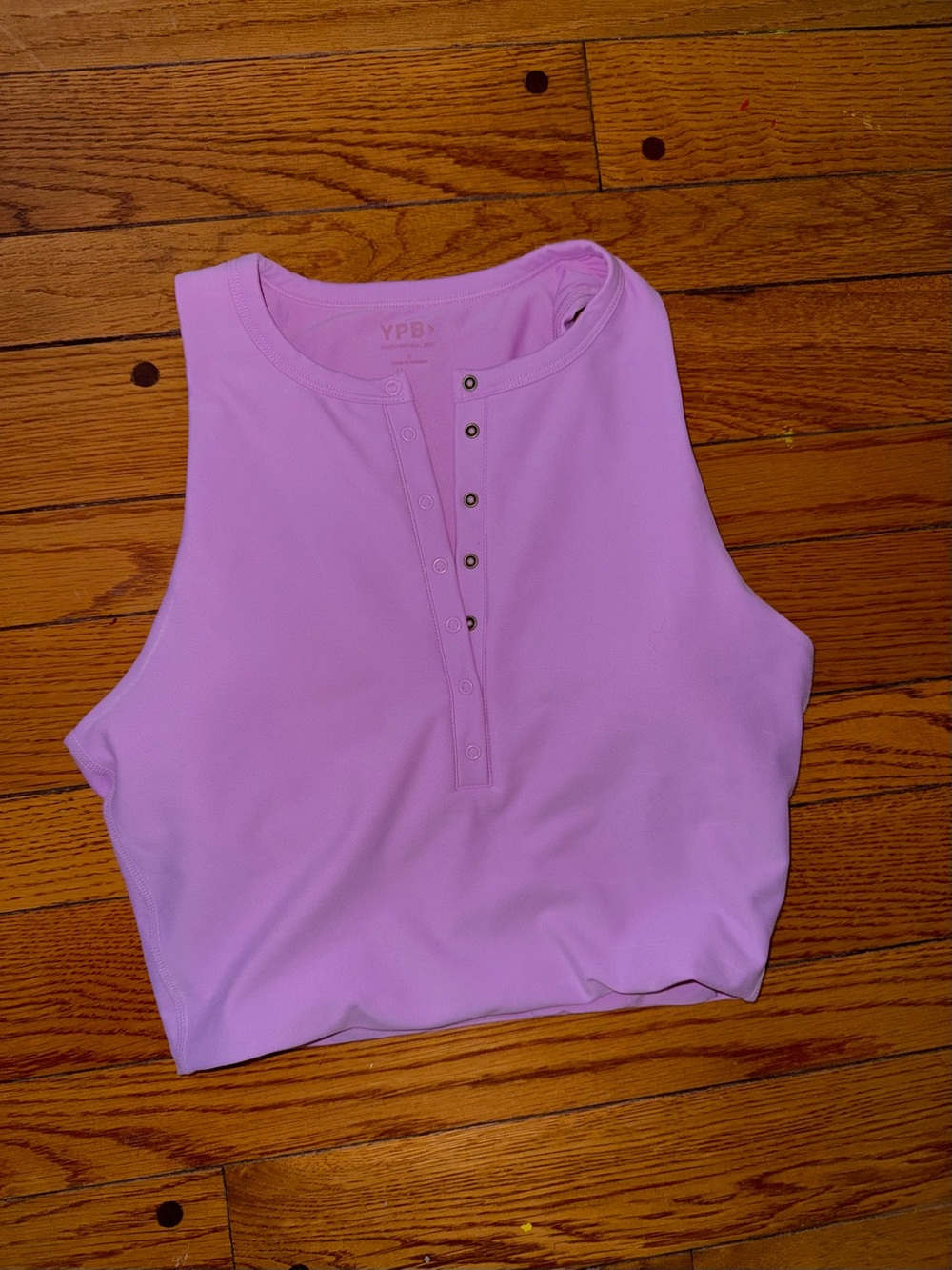 Lilac Sleeveless Henley Tank Top